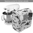 thumbnail image 2 of Nautical Stand Mixer Cover, Vintage Monochrome Style Pattern with Whales Exotic Fishes and Turtles, Kitchen Appliance Organizer Bag Cover with Pockets, 5 Quarts, Charcoal Grey White, by Ambesonne, 2 of 4