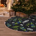 thumbnail image 6 of Daiia Space Rockets Drawing Merry Christmas Tree Skirt , Xmas Large Lace-up Tree Skirt, Santa Snowflakes Rustic Home Decorations New Year Party Farmhouse Decor-48", 6 of 7