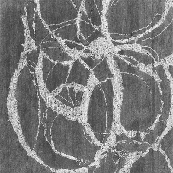 Ahgly Company Indoor Square Abstract Gray Contemporary Area Rugs, 7' Square