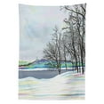 thumbnail image 3 of Ambesonne Rustic Tablecloth Rectangular Table Cover, Rural Winter Forest Art, 60"x84", Multicolor, 3 of 4