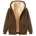 thumbnail image 3 of Sentmoon Sweatshirt Men Plus Size Drawstring Hooded Neck Jackets for Men Zippered Long Sleeve Solid Color Loose with Pockets Breathable Mens Pullover Winter Streetwear for Vacation Brown XXL, 3 of 4