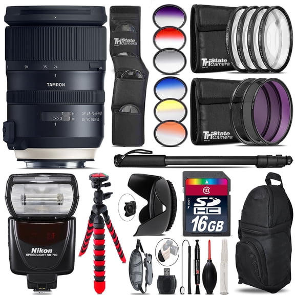 Tamron 24-70mm VC G2 for Nikon + Nikon SB-700 AF Speedlight - 16GB Accessory Kit