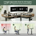 thumbnail image 2 of FEZIBO 63" L Shaped Standing Desk with LED Strip, Electric Triple Motor Sit Stand up Corner Desk Height Adjustable with Monitor Stand & Shelves, 2 Drawers, Ergonomic Home Office Desk, Rustic Brown, 2 of 7