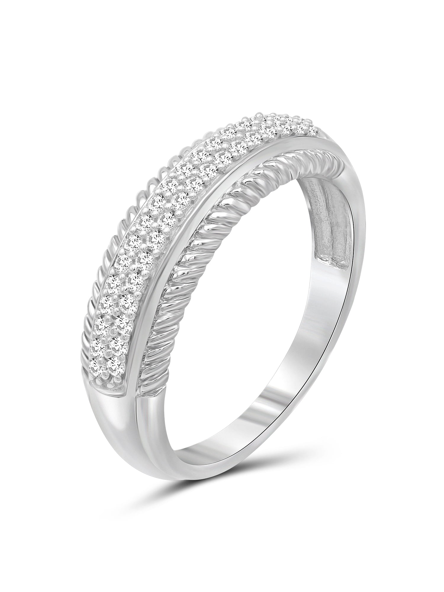 JewelersClub Diamond Rings for Women – 1/4 Carat White Diamond Ring Jewelry– Sterling Silver Bands for Women –– Ring by JewelersClub