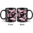 thumbnail image 3 of 3D Pink Black Butterflies 11 Ounces Funny Black Mug - Cute Coffee And Tea Mug - Ceramic Coffee Mugs For Women And Men, 3 of 7