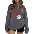 thumbnail image 1 of Bmisegm Sweat à Capuche pour Femmes, Couleur Unie, Imprimé Amour, Épaules Dénudées, Manches Longues, Col Rond, Bleu Foncé TTG, 1 of 3