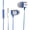 Blue, variant on 3.5mm Wired In-Ear Headphones with Microphone - Compatible with iOS, Android, Smartphones, Laptops, Gaming, MP3 Players Suitable for Work, Study, Fitness, Running