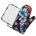 thumbnail image 2 of Kll Flowers Ad Butterflies Oven Gloves And Pot Holders Grill Gloves - Oven Gloves And Pot Holders, Non-Slip Cooking Gloves With Recycled Pads, 2 of 9
