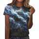 thumbnail image 1 of Blusas para las Mujeres Casual de Manga Corta Cuello Redondo Estampado de Poliéster Blusa, Top de Moda para la Primavera Verano Diario Y Fiesta, 1 of 8