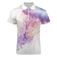 thumbnail image 4 of Marine Life Jellyfish Purple Men Zipper T-shirt Summer Casual Short Sleeve T-shirt Top, 4 of 7