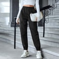 thumbnail image 2 of ManxiVoo Cargo Pants for Women, Women's Autumn and Winter New Casual Fashion Solid Color Workwear Pants Dickies Work Pants Black7 XXXL, 2 of 4