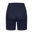 thumbnail image 4 of Wyobmus Pajama Shorts for Women Cotton Sleep Shorts Thin Casual Lounge Pants Drawstring Pj Bottoms Dark Blue, 4 of 5