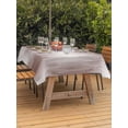 thumbnail image 4 of 60x84 Inch Outdoor Tablecloth with Umbrella Hole Zipper Rectangle Coffee Brown Striped Rectangular Tablecloths Outside Waterproof Abstract Vertical Streaks Stripes Patio Table Cloth Cover for Picnic, 4 of 8