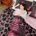 thumbnail image 4 of Manfei Gradient Pink Butterfly 7-Piece Twin Bedding Sets for Teens Children Female,Leopard Print Bedding Comforter Set,Bling Glitter Breathable Sheet Sets,Luxury Bedroom Decor,Reversible, 4 of 8