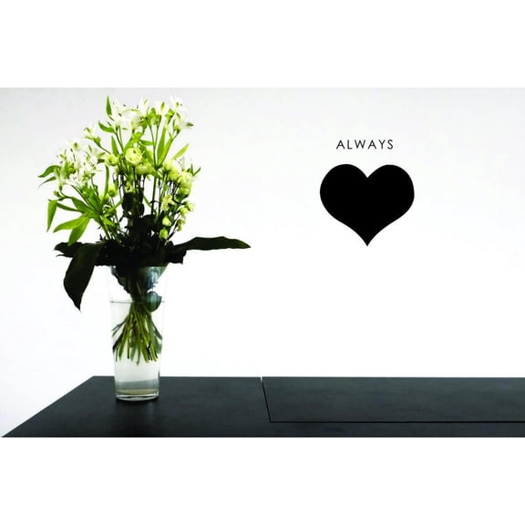 Decal Wall Sticker - Always Heart Home Decor Picture Art 12x12 Inches