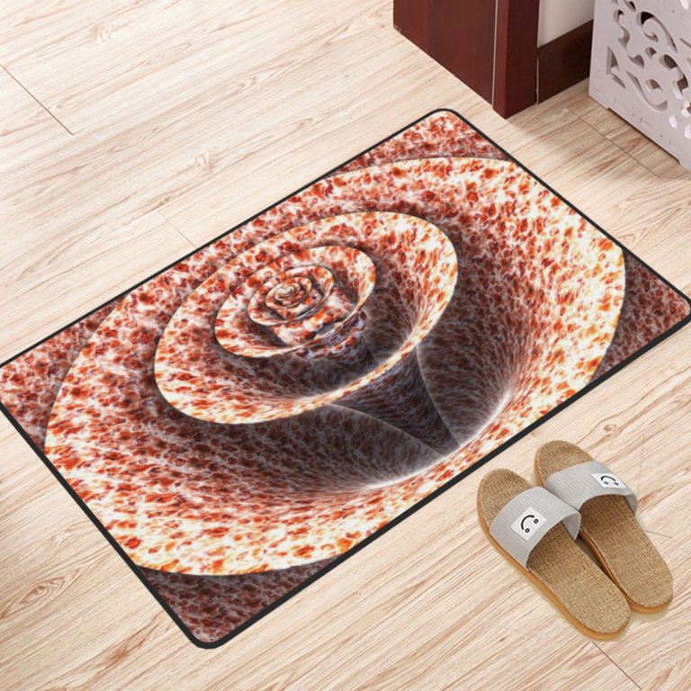 ZICANCN Area Rugs Doormat , Fractal 3d Spiral Flower Facecloth Non-Slip Floor  Mat Rug for Living Room Kitchen Sink Area Indoor Outdoor Entrance 72x48 