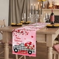 thumbnail image 2 of Table Runners 90 Inches Long Dress Scarves, Valentine's Day Farmhouse Coffee/Dining/Kitchen Table Runner for Living Room, Ombre Pink Love Tree Truck Roses Plaid 13x90 Inch, 2 of 9