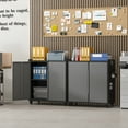 thumbnail image 6 of Metal Garage Storage Cabinet with Locking Doors and Adjustable Shelves,34.3" H Small Rolling Tool Storage Cabinet,Lockable Metal Tool Cabinet on Wheels for Garage, Warehouse, Barbershop-Black Gray, 6 of 8