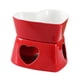 thumbnail image 2 of Cuenco de cerámica para caldera de fuego, calentador de velas con forma de corazón, mini olla para fondue Rojo, 2 of 9