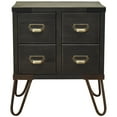 thumbnail image 2 of eHemco Antique Style 4-Drawer Storage End Table Side Table with Metal Hairpin Legs, Antique Black, 2 of 8