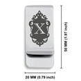 thumbnail image 2 of Stainless Steel Alphabet Letter X initial Classic Slim Money Clip Credit Card Holder, 2 of 2