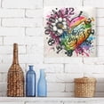 thumbnail image 6 of Mother's Day Colorful Heart Flower Wall Clock Square Silent Non Ticking Battery Operated Clock for Home Bathroom Kitchen Bedroom Living Room, 6 of 8