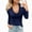 Navy blue, variant on Womens Long Sleeve T Shirt Tops Deep V Neck Shirts Casual Slim Fit Basic T-Shirt Tee