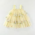 thumbnail image 2 of Glisme Girls Dresses Toddler Sleeveless Holiday Party Tiered Mesh Dress Dance Party Dresses Yellow Sundress Size 18-24 Months, 2 of 4