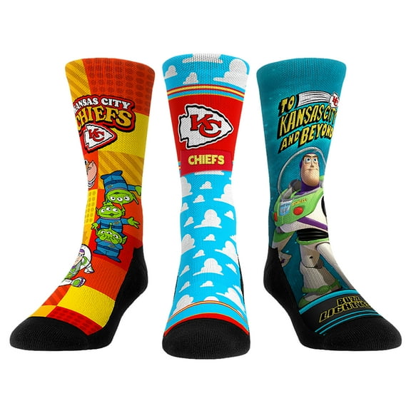 Unisex Rock Em Socks Kansas City Chiefs Toy Story 3-Pack Crew Socks
