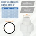 thumbnail image 4 of Union Pipe Fitting, 2Pcs 25mm(1") Slip Union Coupling Adapter with O-ring, Slip Socket Port Connection for Swimming Pools and Outdoor Plumbing Applications (White), 4 of 7