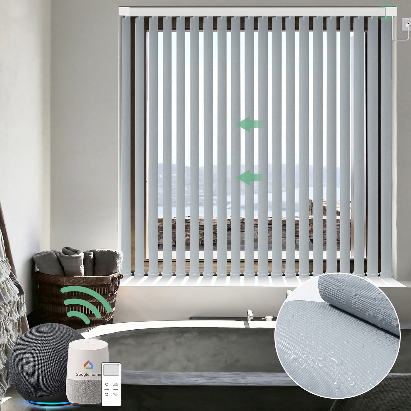 Yoolax Motorized Vertical Blinds Remote Control Wifi Automatic Window