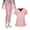 Pink #27, variant on WULMLEO Womens Scrub Sets 2 Piece V Neck Petite Scrubs Outfits Stretch Short Sleeve Working Nurse Uniform Shirts and Joggers Medical Casual Drawstring Comfortable Nursing Workwear Light Blue S