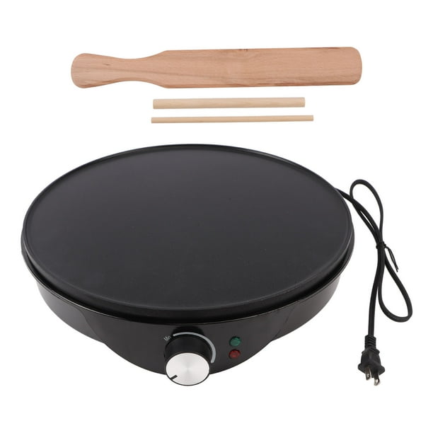 Crepera a la plancha con esparcidor de masa Espátula de madera 100‑ Crepera antiadherente de 12 pulgadas para cocina