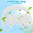 thumbnail image 4 of Ventilador de cuello colgante portátil, ventilador personal manos libres con banda para el cuello, ventilador portátil recargable USB de 3 velocidades, mini ventilador con banda para el cuello (blanc, 4 of 5