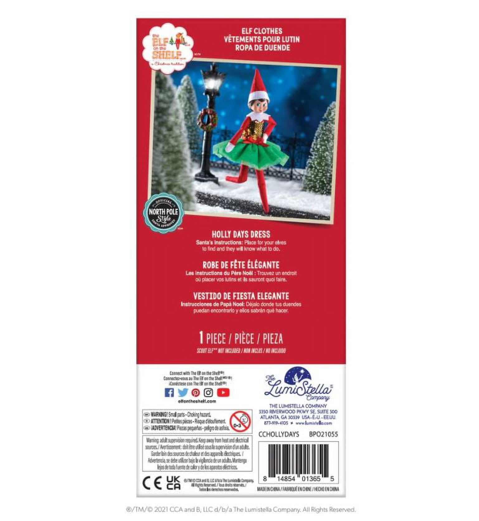 The Elf on the Shelf Claus Couture Collection Holly Days Dress (Elf Not  Included) - Walmart.com