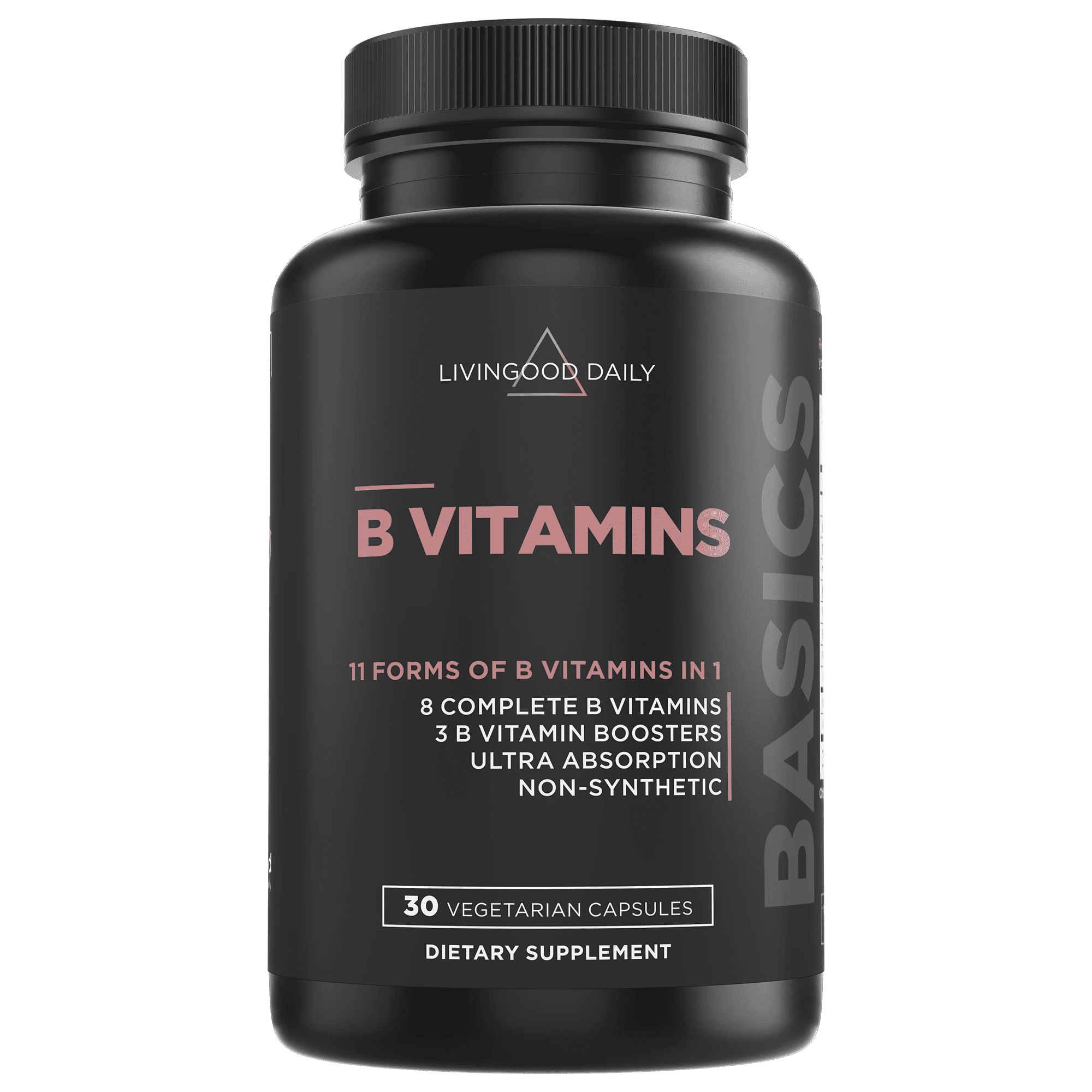 Livingood Daily B Vitamins - Non-Synthetic Vitamin B Complex, 30 ...