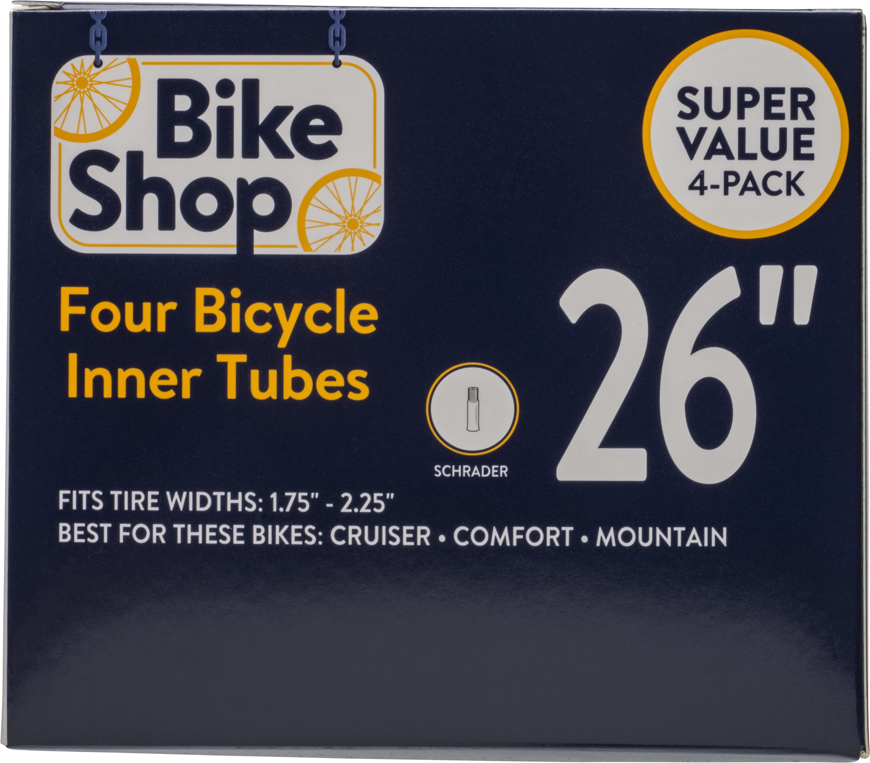 4 Bell 26" Bicycle Inner Tube Fits Tire Widths X 1.75-2.25 Standard Valve for sale online 