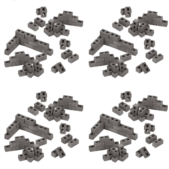 240 Packs Cinder Blocks 1/12 Scale Mini Bricks Concrete Miniature Bricks Tiny Landscaping Accessories