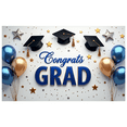 thumbnail image 1 of Graduation Party Supplies Congrats Grad Banner Backdrop Background with Balloons and Confetti Decorations for Graduation Ceremony Celebration Classroom Event, 1 of 4
