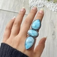 thumbnail image 2 of Larimar Gemstone Ring, Statement Handcrafted Ring, made In 925 Sterling Silver, Boho Ring, Women Ring, Boho Jewelry, Gift For Her Ring,....., 2 of 3