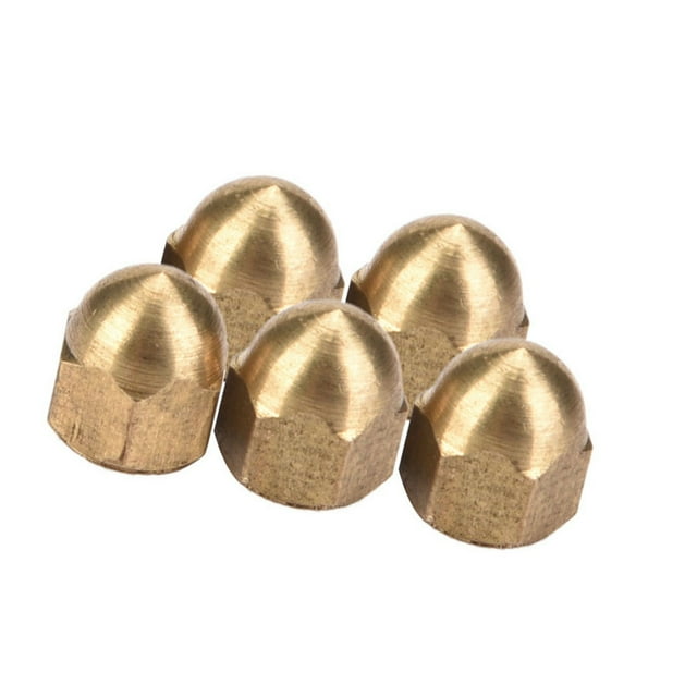 Brass Nuts, Dome Cap Nut Brass Acorn Nut Kit Dome Head Cap Hex Nuts Set Vehicle Fasteners Decorative Cap Nut M3-M12 Brass Acorn Nut for Fix Tires Axles Acorn Nuts