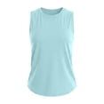 thumbnail image 2 of WDDDD Women‘s Workout Tank Tops Sleeveless Racerback Quick Dry Athletic Shirts Light Blue XXL, 2 of 6