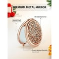thumbnail image 5 of Compact Mirror for Purse, Pack of 24 Double-Sided 1X/2X Magnifying Round Metal Pocket Makeup Mirrors(Rose Gold, Mix Diamond), 5 of 6