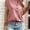 Pink, variant on Womens Batwing Sleeve Tshirts Crew Neck Short Sleeve Buttons Tops Tee Basic Summer Blouse Loose Fit
