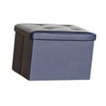 thumbnail image 4 of Siruishop Banc Ottoman Pliant de Rangement Barres Livres Couvertures Chaussures Magasin Repose-Pieds Tabouret Bleu, 4 of 8