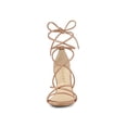 thumbnail image 2 of BLISSFUL STEP Women's Shoes Open Toe Lace Up Block Heel Strappy Heels Nude 10, 2 of 8