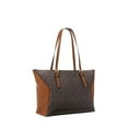 thumbnail image 2 of Michael Kors Womens Coraline Large Logo and Leather Tote Bag (BROWN) MK Signature, 2 of 4