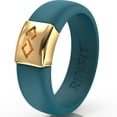 thumbnail image 5 of Rinfit Silicone Rings for Women & Men - Couple Sets Rubber Wedding Bands - Black & Gray, Ocean & Gold, 5 of 7