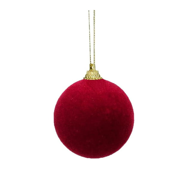 Adornos de Velvet Christmas Balls en pack de 12 | Bolas decorativas colgantes de plástico flojo de 2,4" marrón para árbol de Navidad | Decoración navideña elegante, fácil de colgar, duradera y con