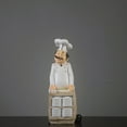 thumbnail image 2 of Cooks Characters Figurines Delicate Sculpture Resin Figure Statue Home Ornaments for Table Shelf Home Bakery Hotel - Bowls and Dishes (White), 2 of 6
